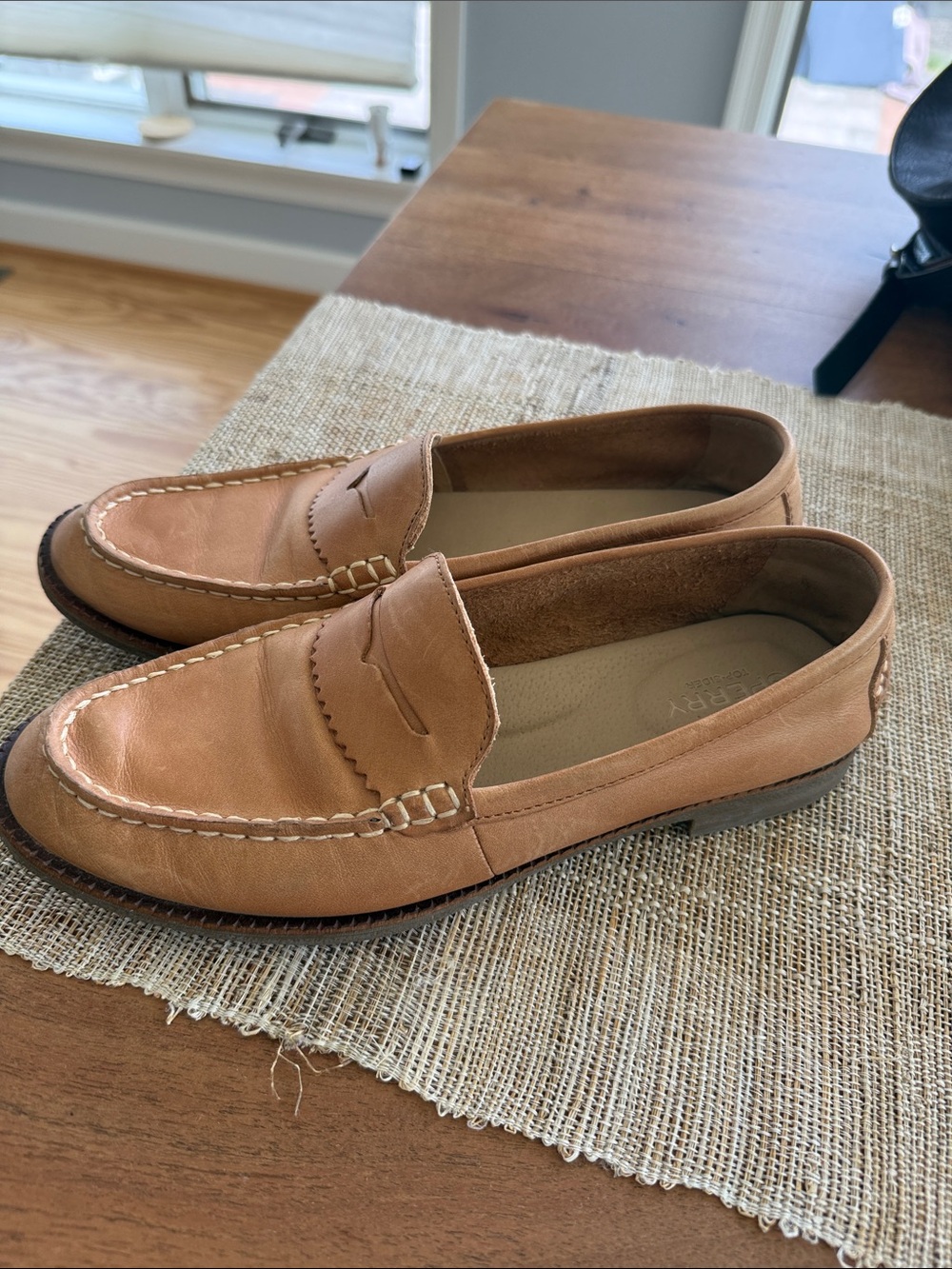 Sperry Women’s Cognac Leather Penny Loafers - Picture 2 of 6